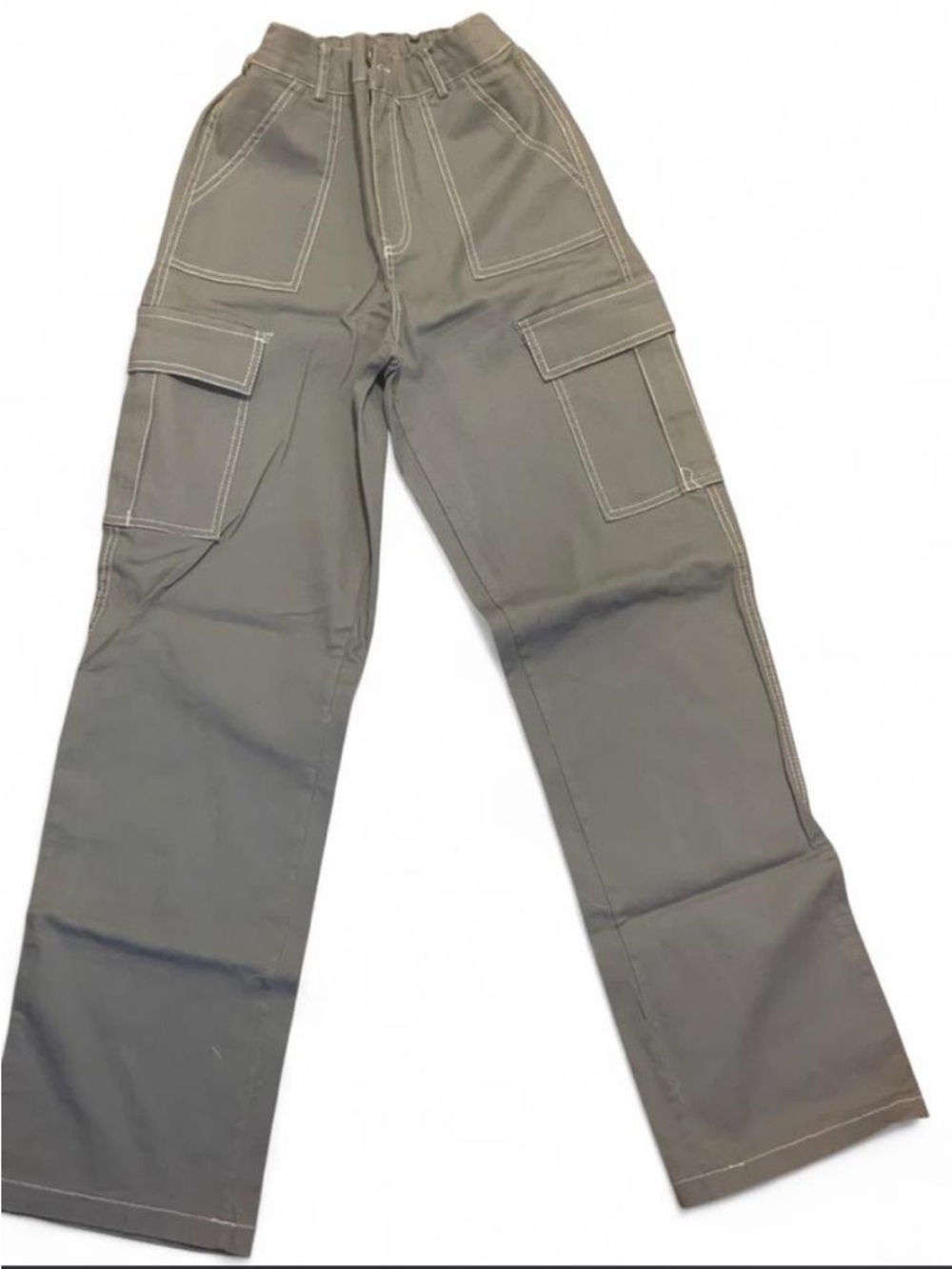 Gray Cargo Work Pants - Utility Pocket